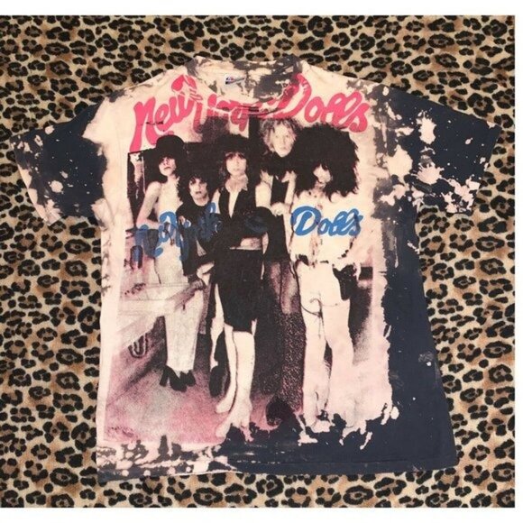 VINTAGE 1980s MOSQUITOHEAD NEW YORK DOLLS T-SHIRT Johnny Thunders David Johansen - Picture 1 of 10